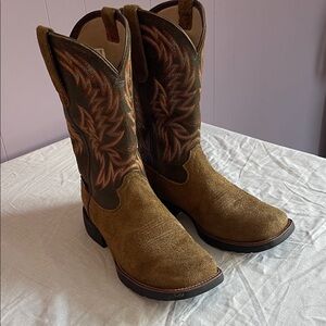 Rocky Suede and Dark Brown Western Boots